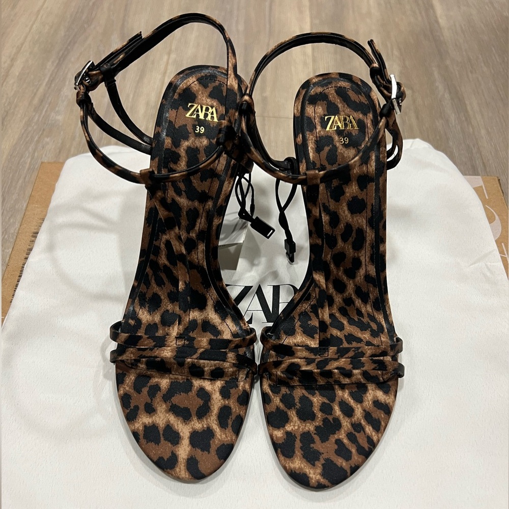 Zara Animal Print Heeled Sandals NWT EU39/US8 - Picture 6 of 9